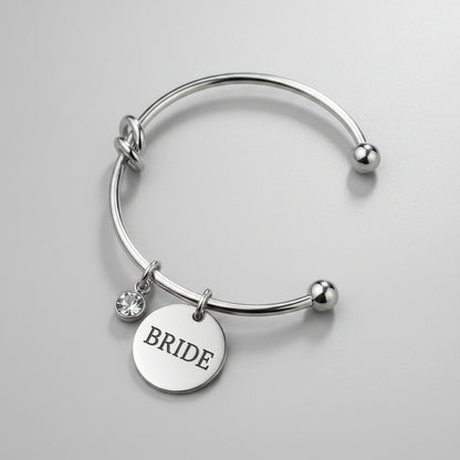 ride Armreif mit Anhänger und Strassdetail als Braut Accessoire für JGA und Hochzeit