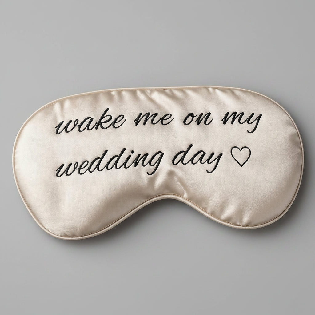 Luxuriöse Satin Schlafmaske für die Braut als Bridal Accessoire für Hochzeit und Getting Ready