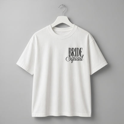 Weißes Bride T Shirt mit In My Bride Era Aufdruck für Junggesellinnenabschied und Hochzeit
