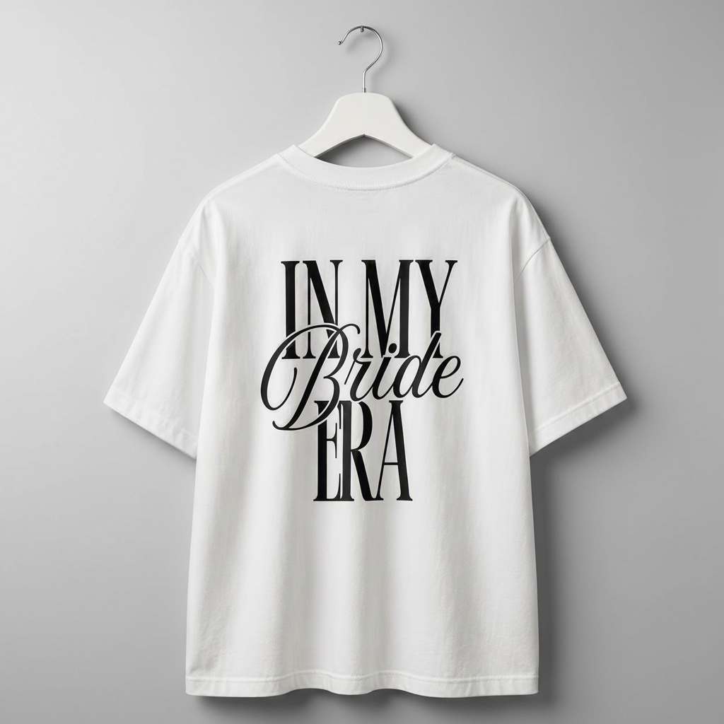 Bride T-Shirt mit Aufdruck In My Bride Era für JGA, Bridal Shower und Hochzeit